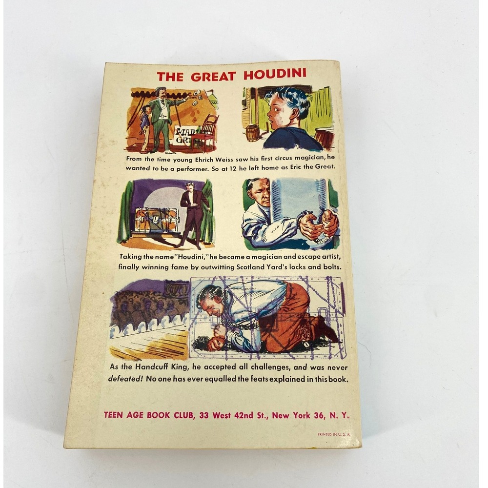 The Great Houdini by Beryl Williams Samuel Epstein TAB Teen Age 1951 Paperback - Picture 4 of 8